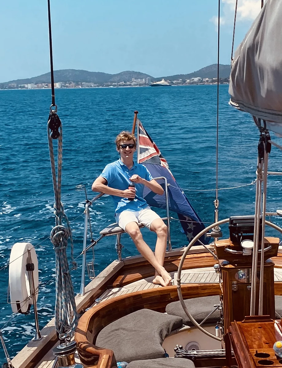 Ruben Cardell on a boat